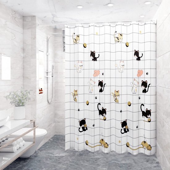 180 X 200 Cm Duschvorhang Fürs Badezimmer Schnelltrocknender Duschvorhang Mit Haken Wasserdicht Und Schimmelresistent Mit 12 Duschvorhangringen F