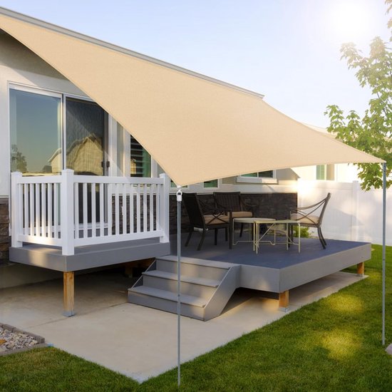 Rechteckiges Schattierungstuch 3x4m, Blickdicht – 99 % Uv-schutz – Schnelle Wärmeableitung – Hohe Reißfestigkeit – Für Terrasse, Garten Und Außenbereich