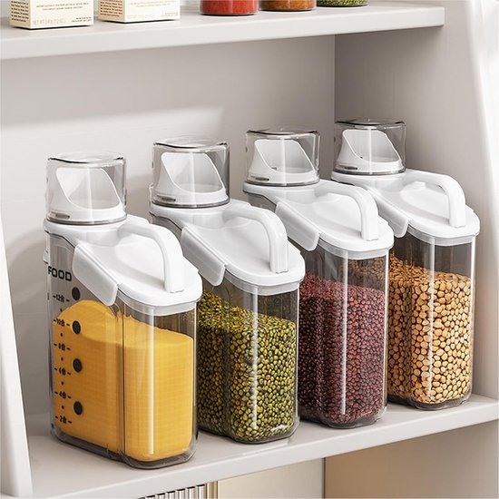 Stück Müslibehälter 2,8 L 95 Oz, Luftdichter, Großer Behälter Zur Aufbewahrung Von Trockenen Lebensmitteln Mit Ausgießer Und Messbecher Für Snack