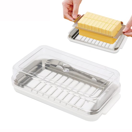 Aufbewahrungsbox Für Butterhobel Aus Edelstahl Butterhobel Käsespender Messerförmige Butterdose Hobel Mit Deckel Und Gabel 19 X 10,7 X 4,8 Cm Für