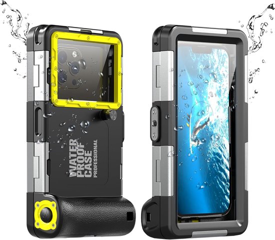 Universelle Ip68 Wasserdichte Hülle Für Smartphones Von 4,7 Bis 6,9 Zoll – Schwarz + Gelb