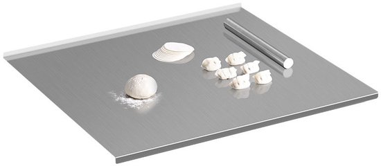 Schneidebrett Aus Edelstahl Mit Rand Rutschfest Silberfarben