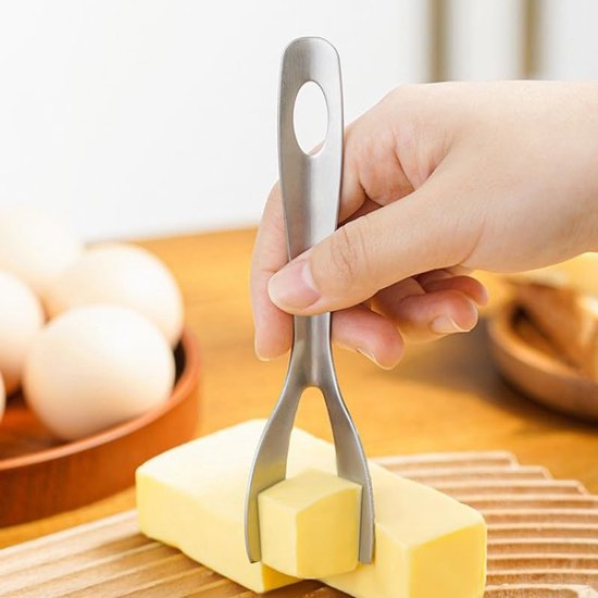 2er Pack Butterschneider Käseschneider Aus Edelstahl Für Butter Und Käsestücke Abgewinkelter Butterstreicher, Praktisches Käse Und Buttermesser