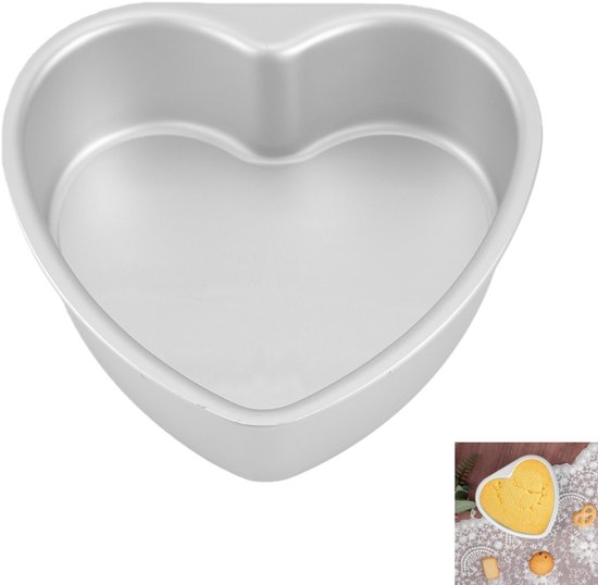 Herzförmige Kuchenformen (12,5 X 13 Cm) Aus Aluminium Für Hochzeiten, Partys Und Familienfeiern Silberfarben