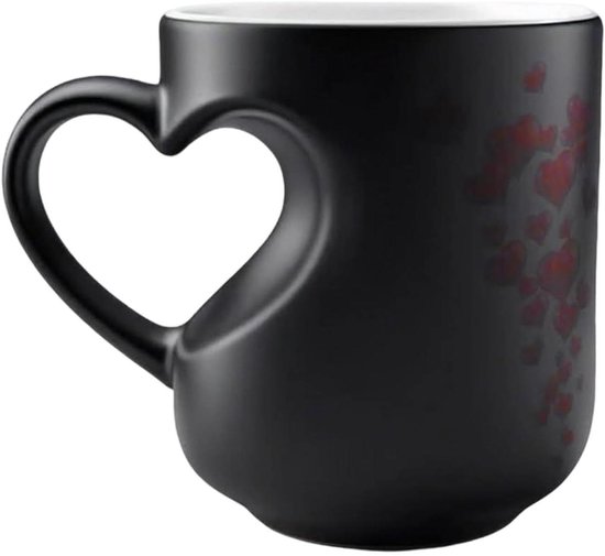 Tasse Herzförmiger, Farbwechselnder Becher Wärmeempfindlicher Kaffeebecher Enthüllt Beim Erhitzen Ein Überraschendes Muster, Als Romantisches Val