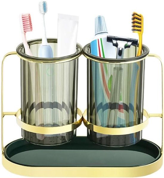 Abfalleimer Fürs Badezimmer Zahnbürstenbecher Zahnbürstenhalter Zahnbürste Und Zahnpasta Rutschfester Boden Zahnbürstenaufbewahrungsbox Für Küche Gold