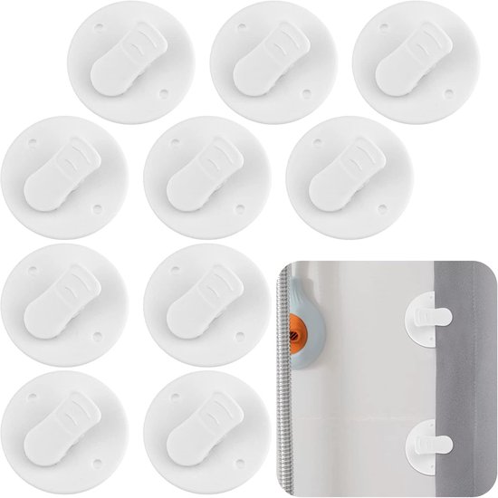 10 Stück Duschvorhangclips Vorhangklemmen Duschvorhangclip Schutz Selbstklebende Duschvorhangclips Windfeste Duschvorhangclips Winddichter Spritz
