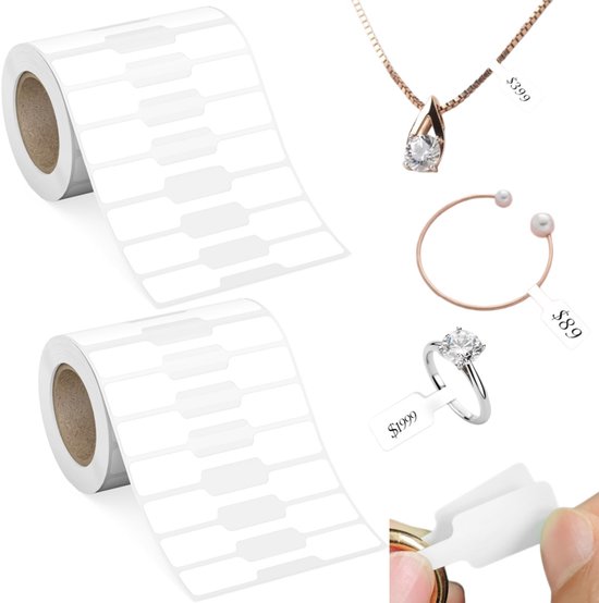2 Rollen 1000er Pack Etiketten Preisschilder Schmuckkennzeichnungsetiketten Preisschilder Selbstklebende Quadratische Aufkleber Preismarkierungen