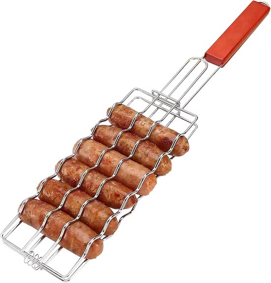Hot-dog-halter Aus Edelstahl Zum Grillen – Wurstgestell Für Hot Dogs, Fleisch Und Gemüse