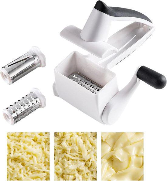 Klassische Käsereibe 3 In 1 Manuelle Trommelreibe, Für Käse Und Verschiedene Gemüsesorten