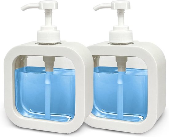 2 Kunststoff Pumpflaschen Handseifenspender Flüssigseifenbehälter Spülmittelspender Für Shampoo, Lotion Und Handseife Nachfüllbar Für Küche, Bad