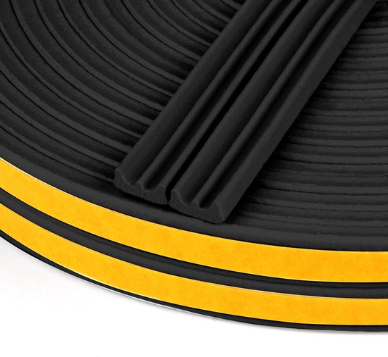 M Zugluftdichtungsband, 9 Mm X 4 Mm Dichtungsband, Selbstklebendes Gummidichtungsband Typ E, Schalldämmendes Und Stoßfestes Dichtungsband Für Tür