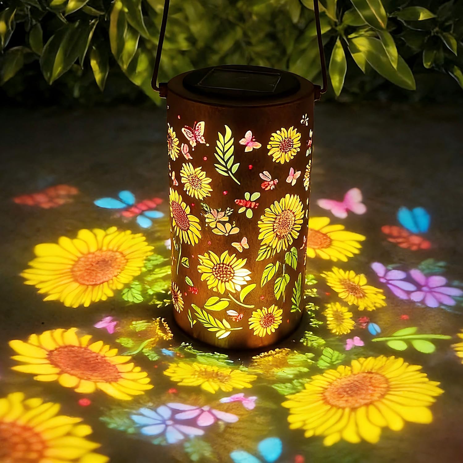 Bunte Solar-hängelaternen – Wasserdicht – Sonnenblumen-design – Led – Für Die Dekoration Von Garten, Terrasse, Rasen Und Veranda