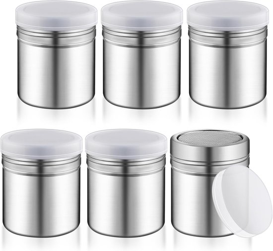 6er Pack Edelstahl Streuerbecher Feinmaschig Für Zimt, Salz, Pfeffer Und Mehr