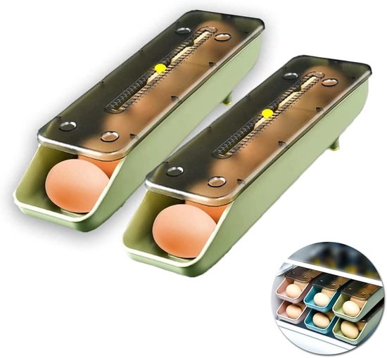 Zweiteiliger Automatischer Eierdreher Für Den Kühlschrank, Mit 2 Eierringen, Eierablage Und Deckel.