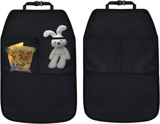Set Aus Zwei Kinder Rücksitzschonern Aus Wasserdichtem Oxford Gewebe Mit Zwei Taschen, Anti Tritt Pads Für Vordersitze Zum Schutz Vor Kratzern Un