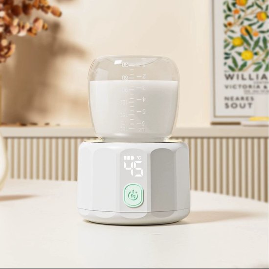 Digitaler Mobiler Flaschenwärmer Schnelles Tragbares Aufheizen 4 Temperaturstufen Usb-aufladbar 5 Adapter Für Zuhause Reisen Und Auto