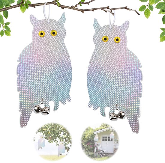 2-teiliger Reflektierender Eulen-vogelabwehrer – Schützt Vor Schädlichen Vögeln, Schutz Für Garten Und Bauernhof