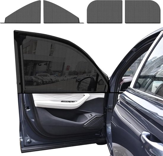 4 Teiliges Auto Sonnenschutzset Seitenfenster Schutz Sonnenschutz Für Front Und Heckscheibe Zum Hitzeschutz Und Uv Schutz Atmungsaktives Netzgewe