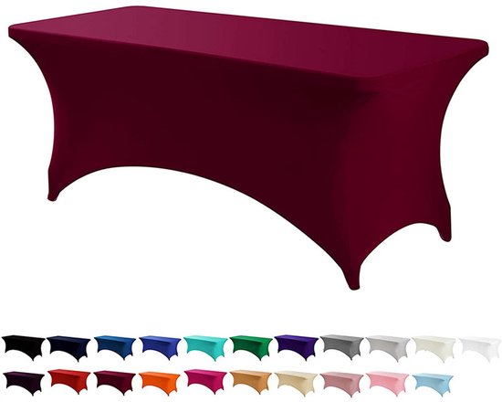 Zweierpack Stretch Tischdecken [2,67 M] Aus Polyester/elasthan Maschinenwaschbar Und Knitterfrei, Für Hochzeiten, Partys, Messen Und Verkaufsstän