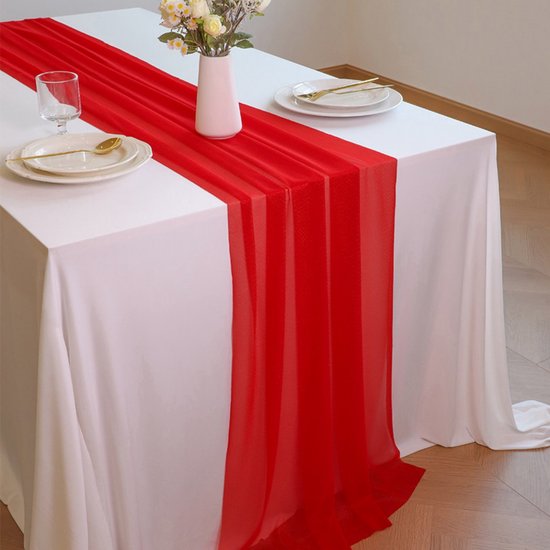 Transparenter Chiffon Tischläufer 75 X 300 Cm Romantischer Tüll Tischläufer Tischdekoration Im Bohème Stil Für Hochzeiten, Partys, Junggesellinne