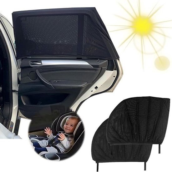 Sonnenschutz Fürs Auto, 2-teiliges Set Für Kinder Und Haustiere, Uv-beständiges Moskitonetz, Universalgröße Für Die Meisten Autos