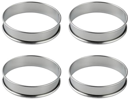 4 Teiliger Muffinring Gebäckform Muffinring Aus Edelstahl Runder Kuchenring Tartering Eierring Doppelt Gerollter Rand 8,5 Cm Für Spiegeleier, Kuc