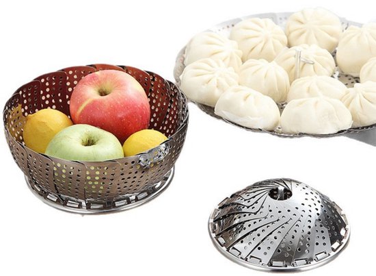 Dampfgareinsatz Aus Edelstahl Größe L Durchmesser 28 Cm Faltbarer/verstellbarer Dampfgareinsatz Multifunktionale Obstschale Und Dampfgareinsatz A