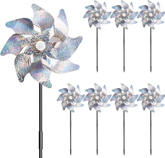 8-teiliges Set Reflektierender Windmühlen Zum Schutz Ihres Gartens, Balkons Und Ihrer Bäume.