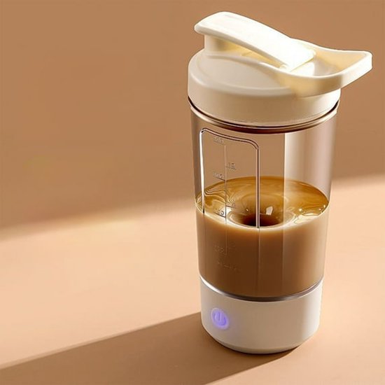 Wiederaufladbarer Tragbarer 400-ml-mixbecher Mit Messskala Ideal Für Smoothies Sojamilch Kaffee Und Eis Usb-aufladbar Auslaufsicher Perfekt Für