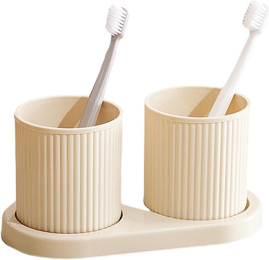 Zahnbürstenbecher Zahnbürstenhalter 2er Set Zahnbürstenbecher Verdickter Trinkbecher Mit Tablett Wiederverwendbarer Mundspül Und Zahnbürstenbeche