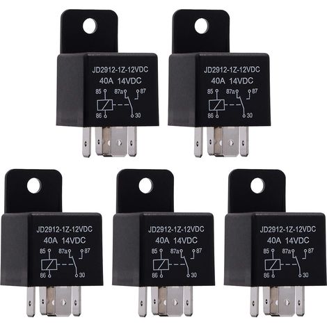 5 Stück 12v 40a 5-pin Spdt-relais, Modellnr.: Jd2912-1z-12vdc 40a 14vdc, Leistungsschalter-relais-schütz, Kfz-schalter, Auto-relais