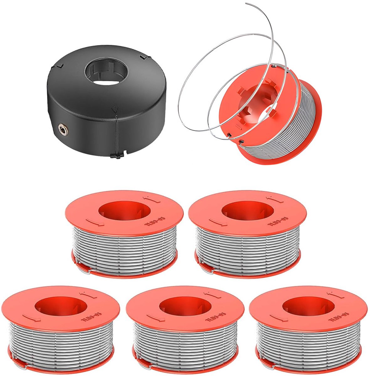 Bobines Fil Coupe-bordure Bosch 8m - Lot 6 - Réf F016800175 - Compatible Easytrim - Couvercle
