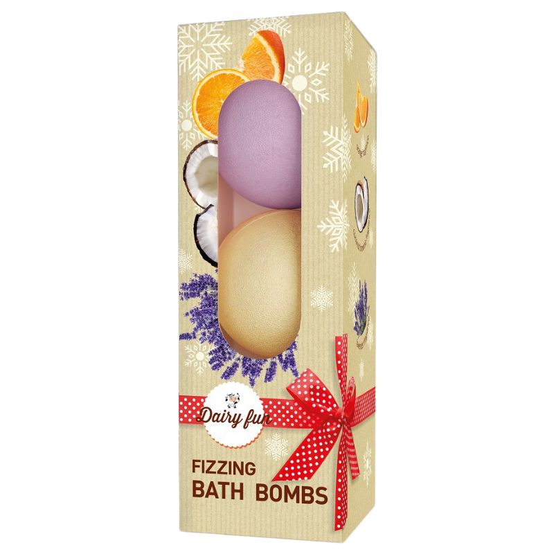 Dairy Fun X-mass Badebomben-set Mit Orangen-, Kokosnuss-brownie- Und Lavendelduft, 3 X 100 G