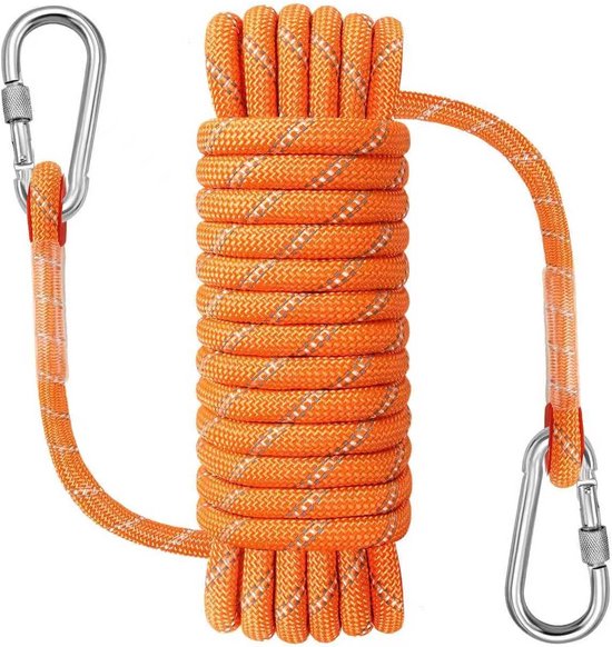 Kletterseil Für Den Außenbereich – Hochleistungsseil – Baumpflegearbeiten – Wasserdicht Und Schnelltrocknend – 10 Mm X 10 M – Reflektierendes Orange