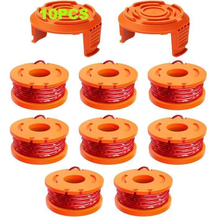 Kompatible Mähfäden Für Freischneider, 10er-packung, 1,65 Mm Durchmesser, 3 Meter Spule, Mit Schutzkappen (8 Fäden + 2 Schutzkappen).