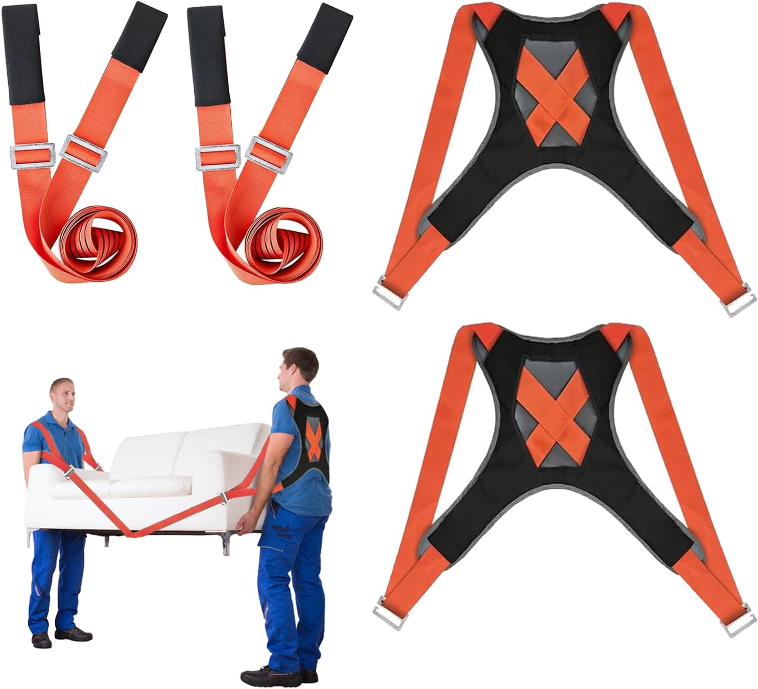 Tragegurte Für 2 Personen, Tragkraft Bis Zu 300 Kg Ergonomische Gewichtsverteilung, Geringerer Kraftaufwand, Freihändiges Tragen, Für Möbel, Haushaltsgeräte Und Matratzen