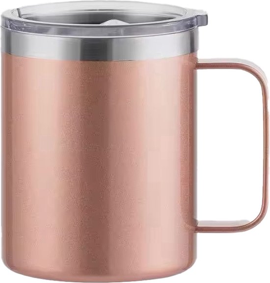 Hochwertiger Edelstahl-kaffeebecher Für Unterwegs – Thermosbecher – Teebecher – 350 Ml – Rosa