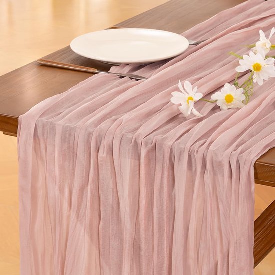 3-teiliger Tischläufer Aus Rosafarbenem Käsetuch Sommerlich-boho-rustikal Staubrosa Landhausstil Käsetuchläufer Für Hochzeiten Babypartys 90 X Cm