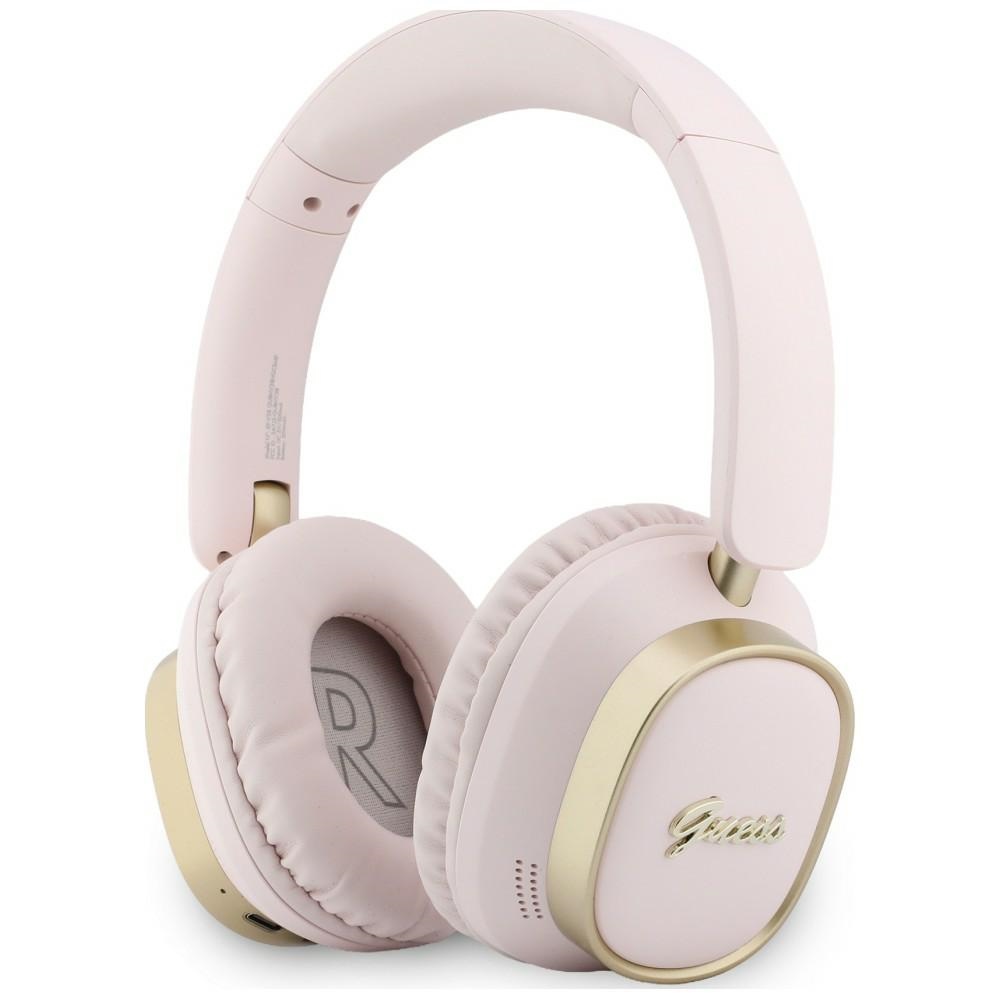 Guess Bluetooth Enc Rechteckige Metall-schriftzüge Pinke On-ear-kopfhörer