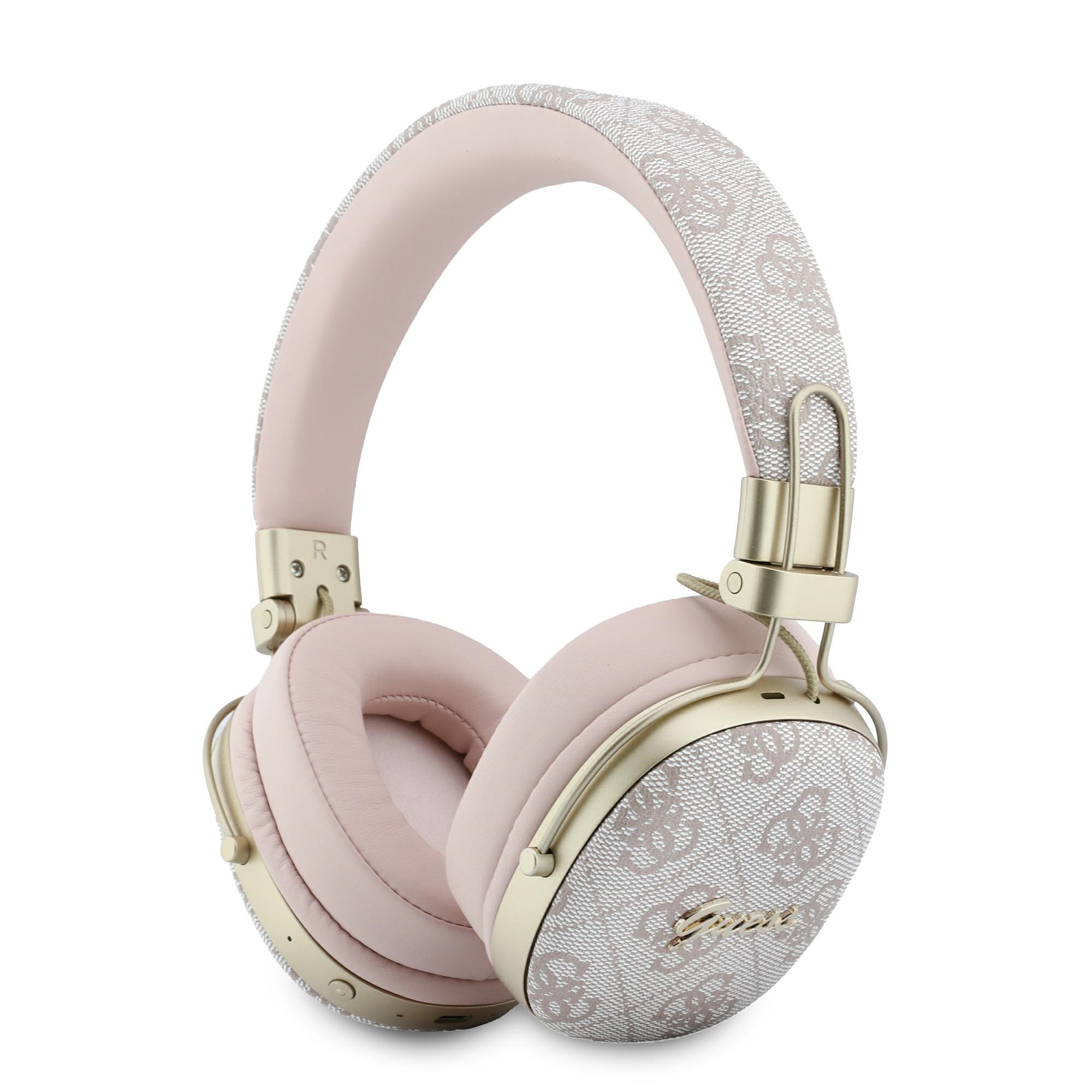 Guess Bluetooth Enc Metal 4g Script Logo Pink Over-ear-kopfhörer