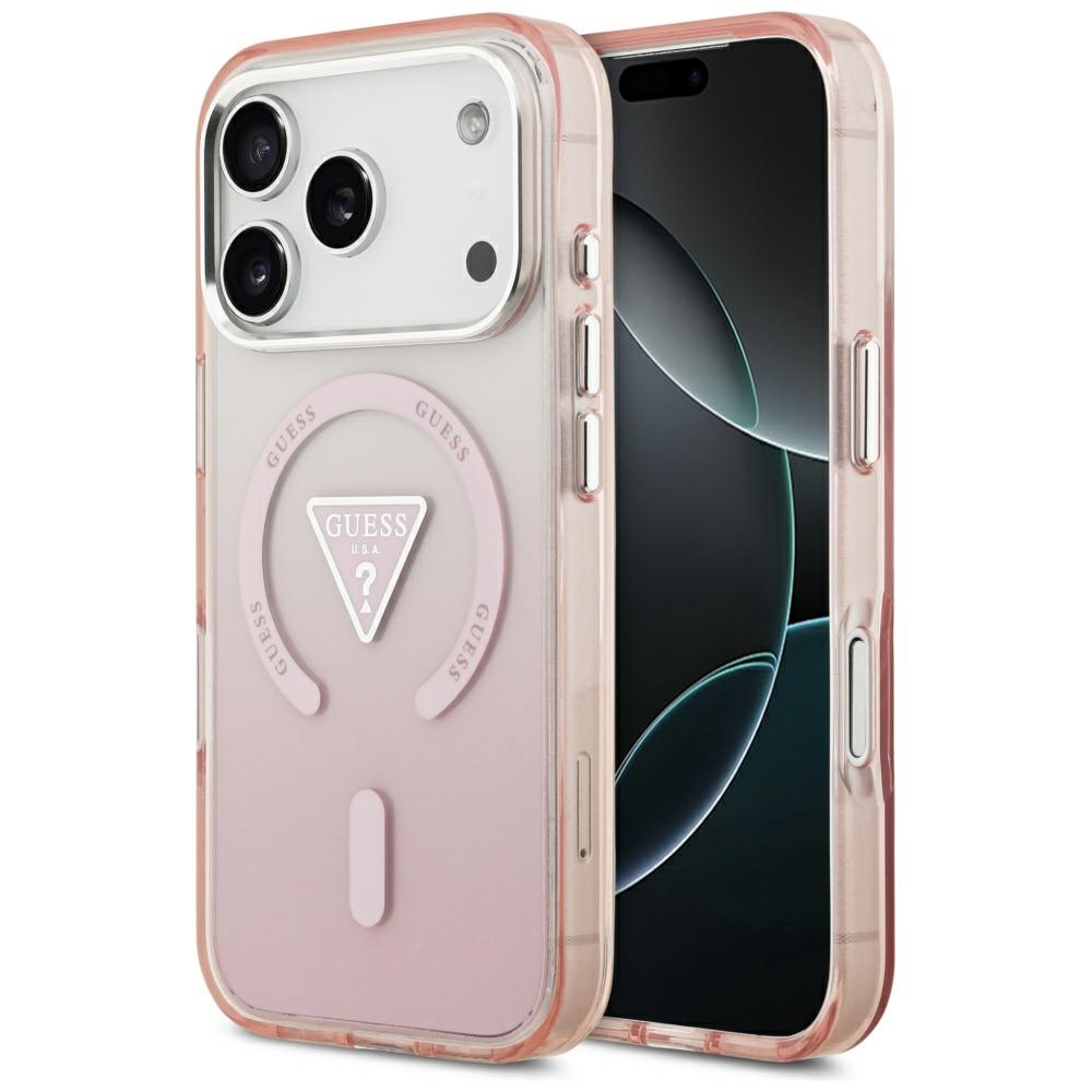 Guess Iml Gradient Triangle Logo Magsafe Hülle Für Iphone 17 Pro Pink