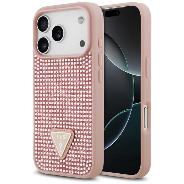 Guess Strass-dreieck-logo-hülle Für Iphone 17 Pro Pink