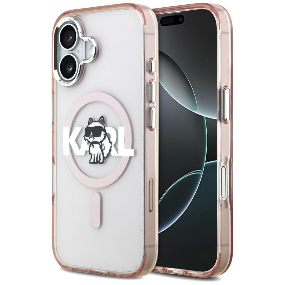 Karl Lagerfeld Iml Choupette Sketch Logo Magsafe Hülle Für Iphone 17 Pink