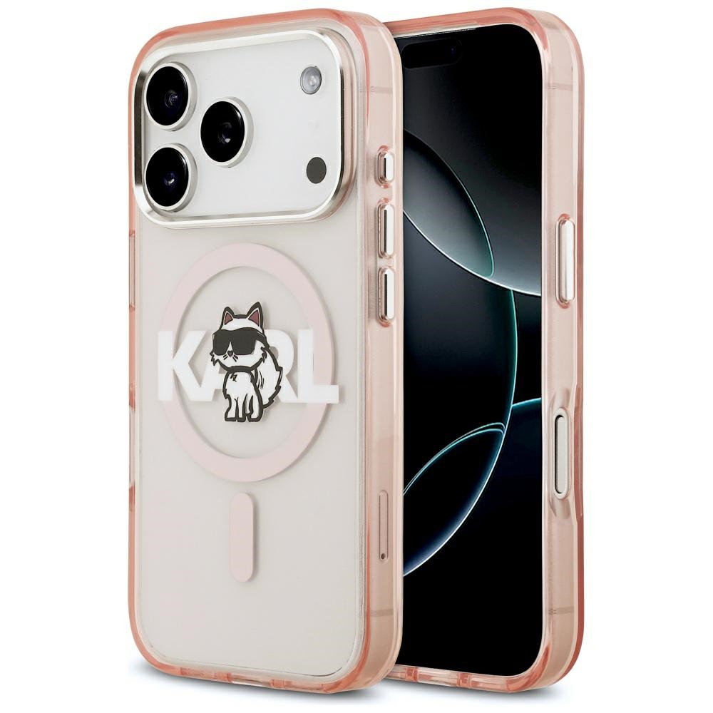 Karl Lagerfeld Iml Choupette Sketch Logo Magsafe Hülle Für Iphone 17 Pro Pink