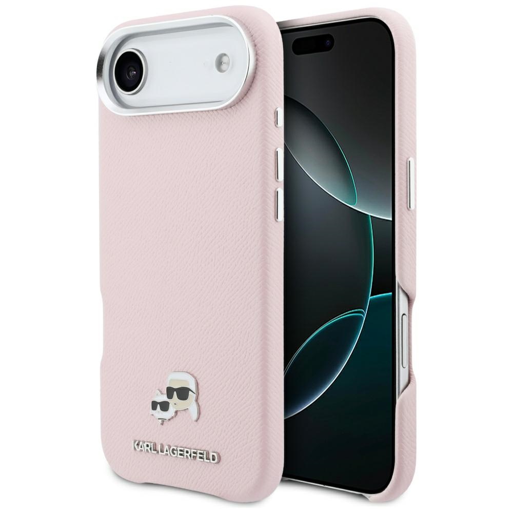 Karl Lagerfeld Karl & Choupette Head Pins Saffiano Magsafe Hülle Für Iphone Air Pink