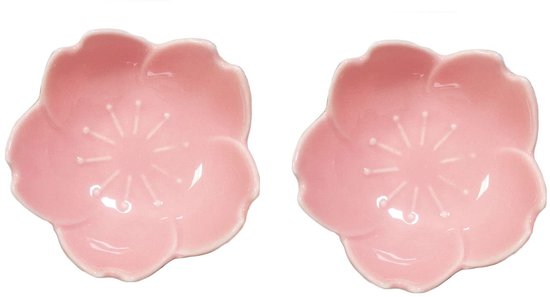 Allecta Mini-dessertschalen Dipschalen Mit Blumenmuster Servierschalen Für Snacks Keramik Vorspeisen Ketchup Sojabohnen Sushi Sojasauce Essig Rosa