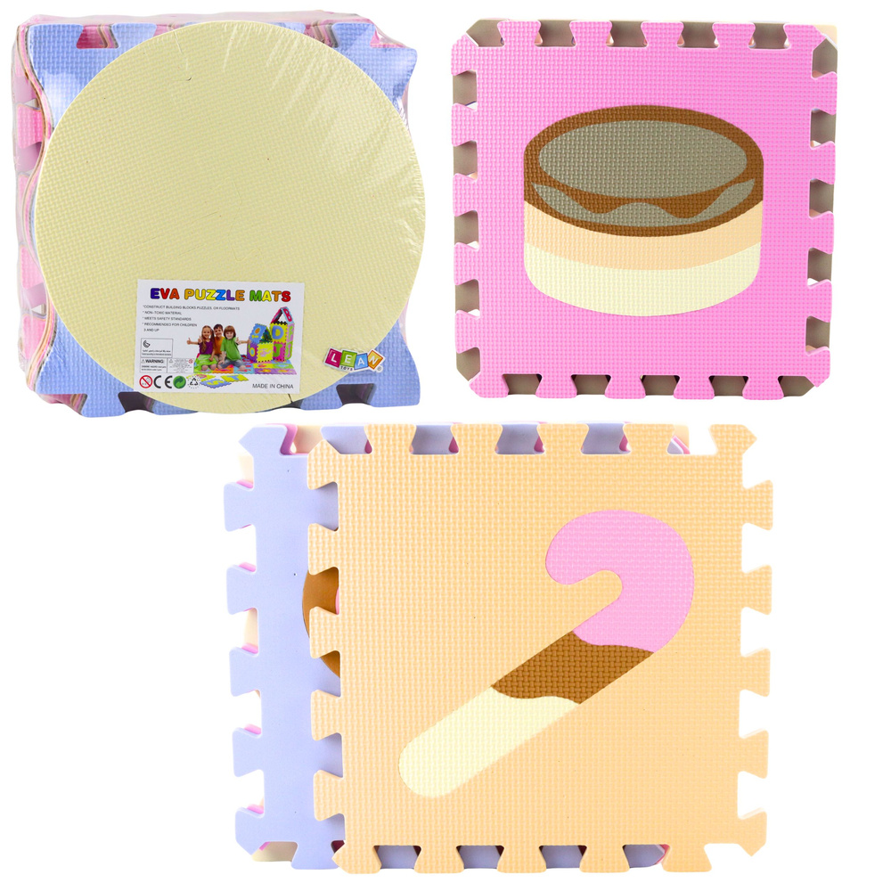 Weiche Puzzle-lernmatte Aus Eva-schaumstoff Mit Pastell-tieren, 16-teilig.