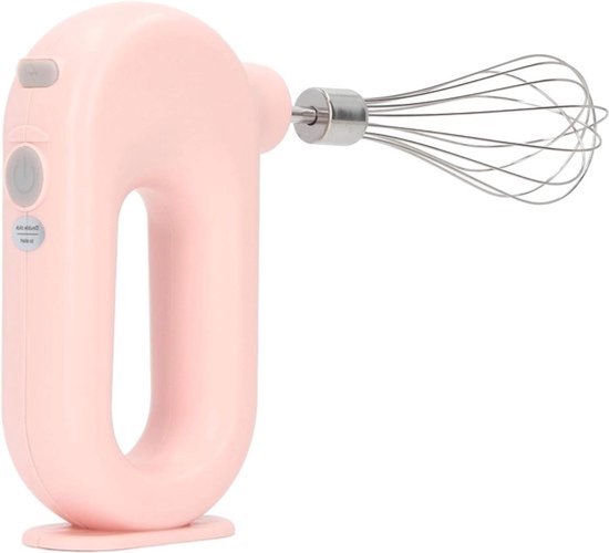Elektrischer Handmixer - Usb-aufladbar - Kabelloser Schneebesen - 4-stufig Einstellbar - Eierquirl - Milchaufschäumer - Rosa.