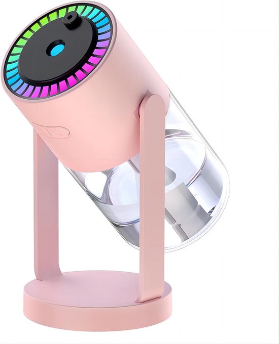 Usb-betriebener Luftbefeuchter Mit Sternenhimmel-projektionsfunktion 6-8 Stunden Automatischer Abschaltautomatik Und Farbenfroher Beleuchtung Für Rosa